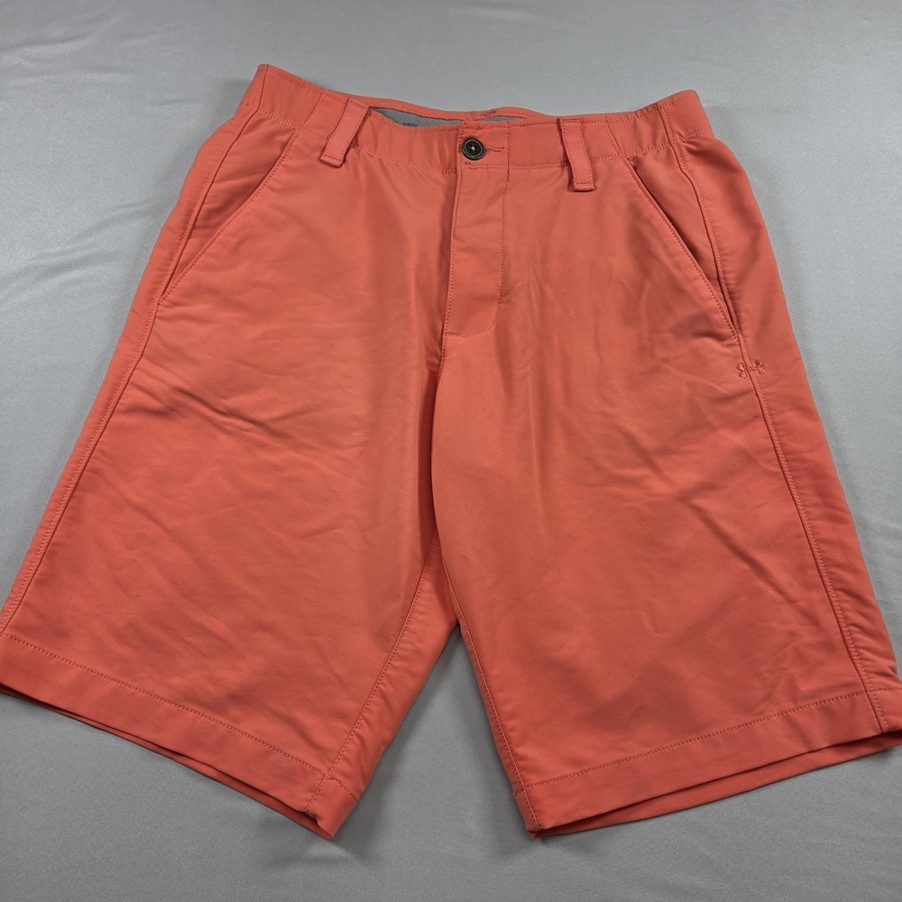 Under Armour Heat Gear Stretch Performance Loose Golf Shorts Size 30 Red